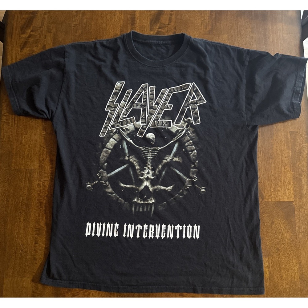 Vintage Slayer Divine Intervention Tour T Shirt XL 90s Thrash Metal No Tag